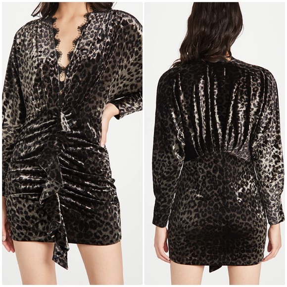 NWT SAYLOR FRANCESCA VELVET ANIMAL PRINT MINI DRESS - Picture 2 of 7